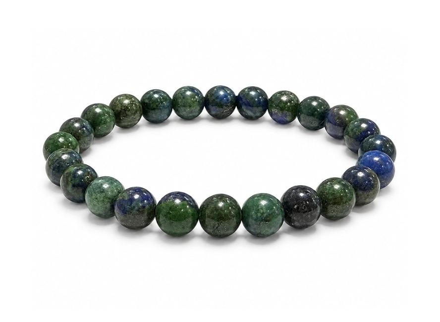 incienso en Pulsera de Azurita y Malaquita estabilizada A cuentas 8mm