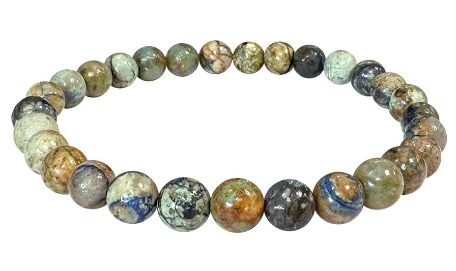 Pulsera Azurita Malaquita Natural Mexico A perlas 6-7mm