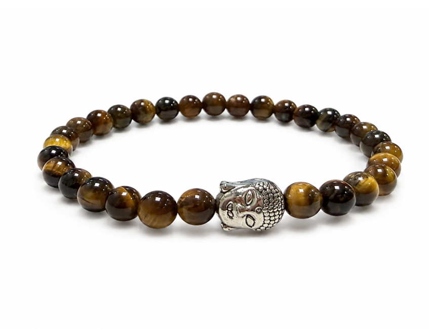 Pulsera de Ojo de Tigre con Buda A y Cuentas de 6mm