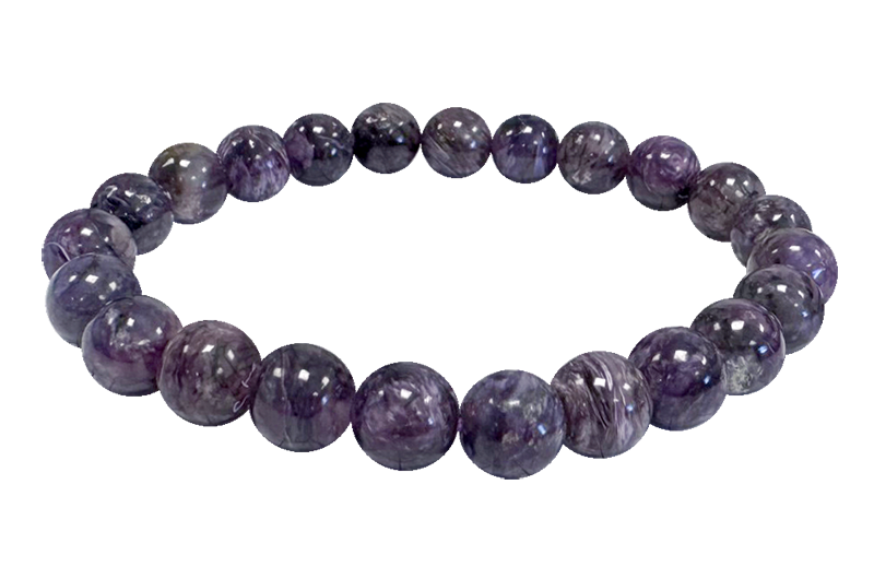 incienso en Pulsera de charoita A+ con cuentas de 7-8 mm