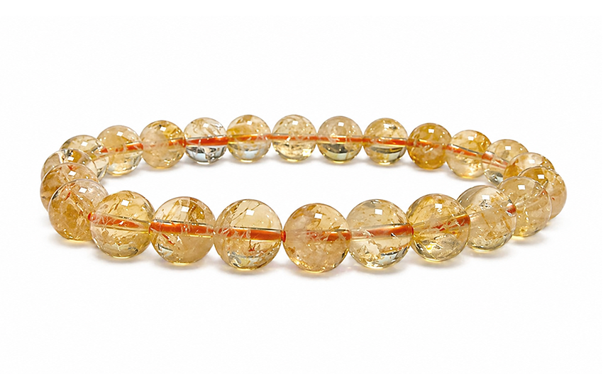 Pulsera de Citrino Calentado AA cuentas de 8-9mm