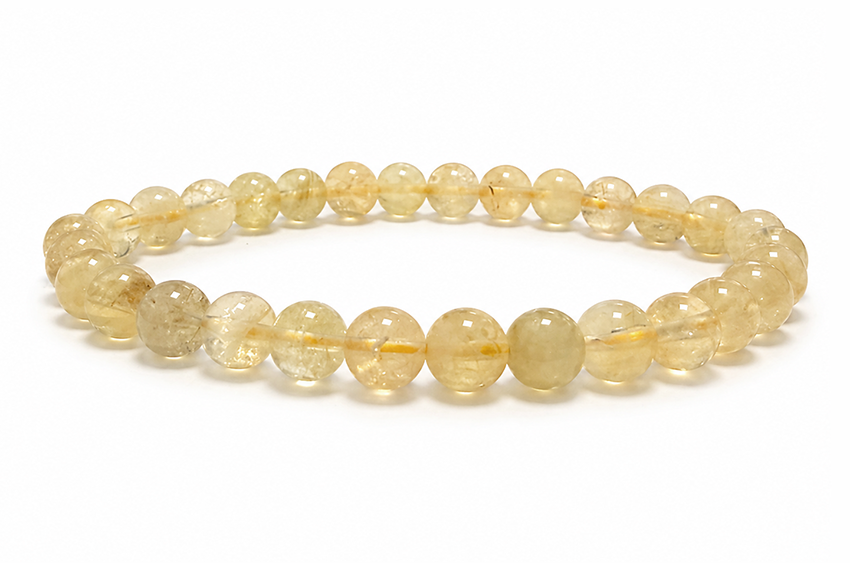 Pulsera de Citrino Natural AB cuentas de 6mm