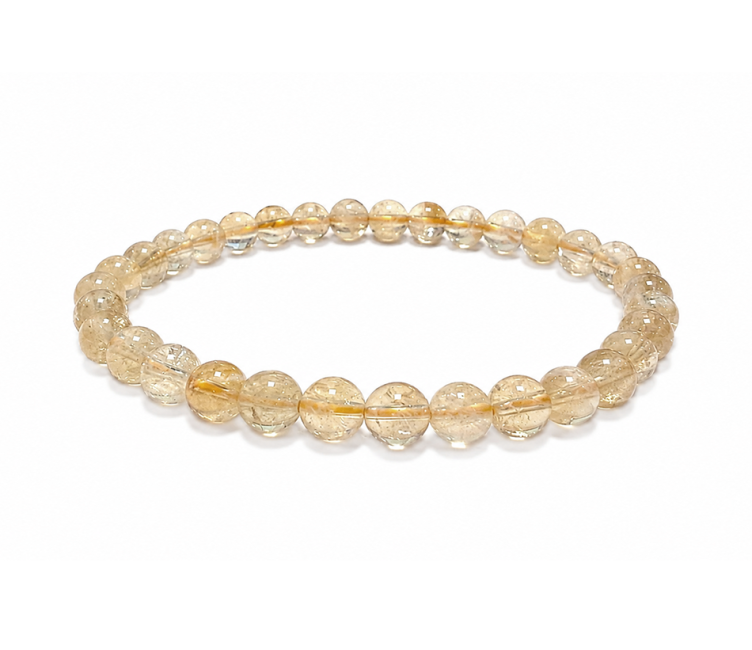 Pulsera de Citrino Natural AA con Cuentas de 6mm