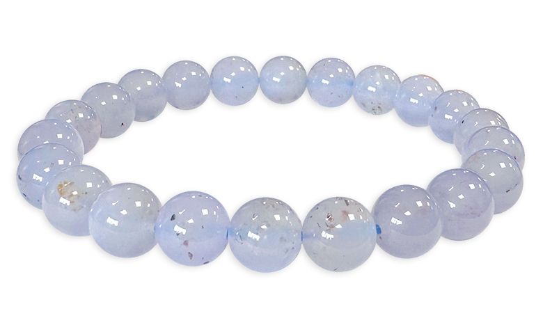 Pulsera de cuentas de calcedonia azul AA 8mm