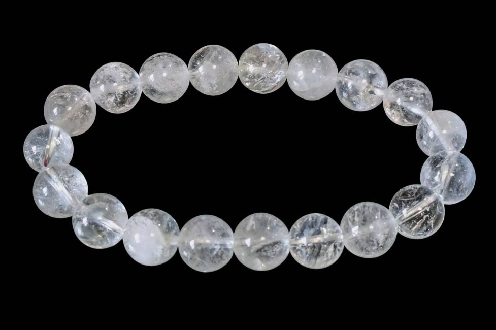 Pulsera Cristal de Roca cuentas 10mm
