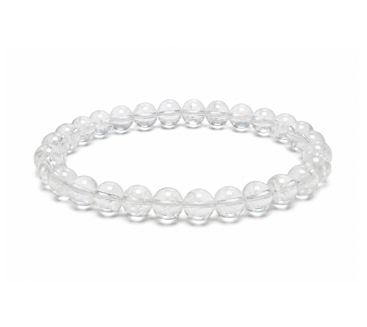 Pulsera de Cristal de Roca AB cuentas 6mm