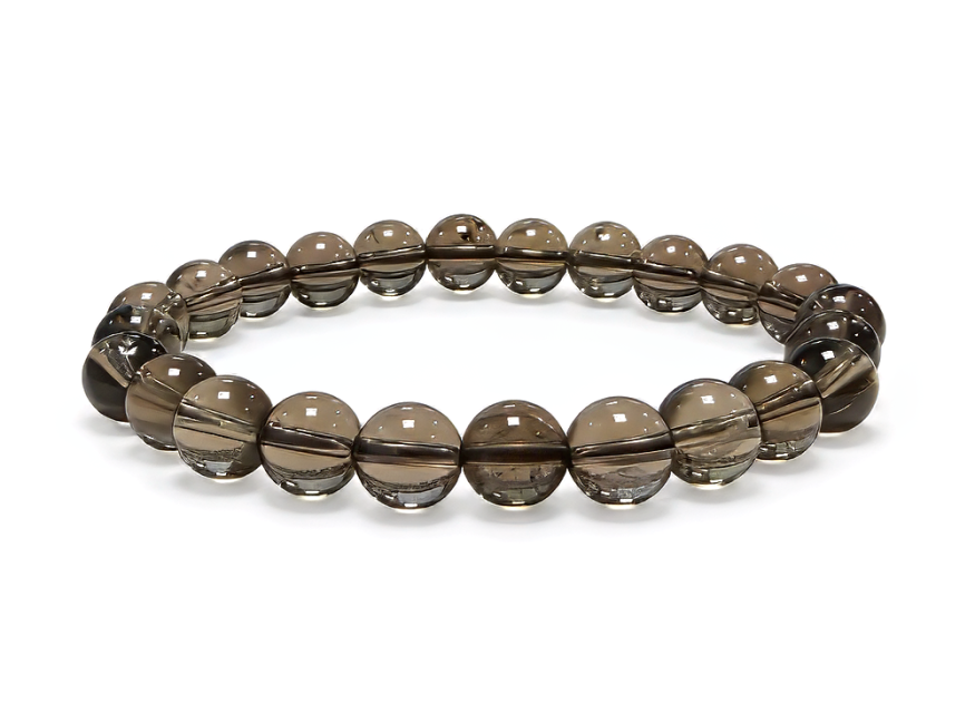 incienso en Pulsera de Cristal de Roca Ahumado A cuentas 8mm