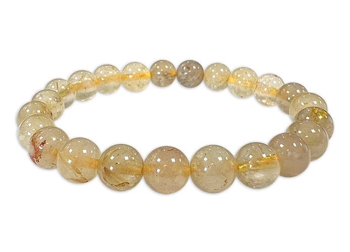 Pulsera Cristal de roca rutilo perlas 8mm