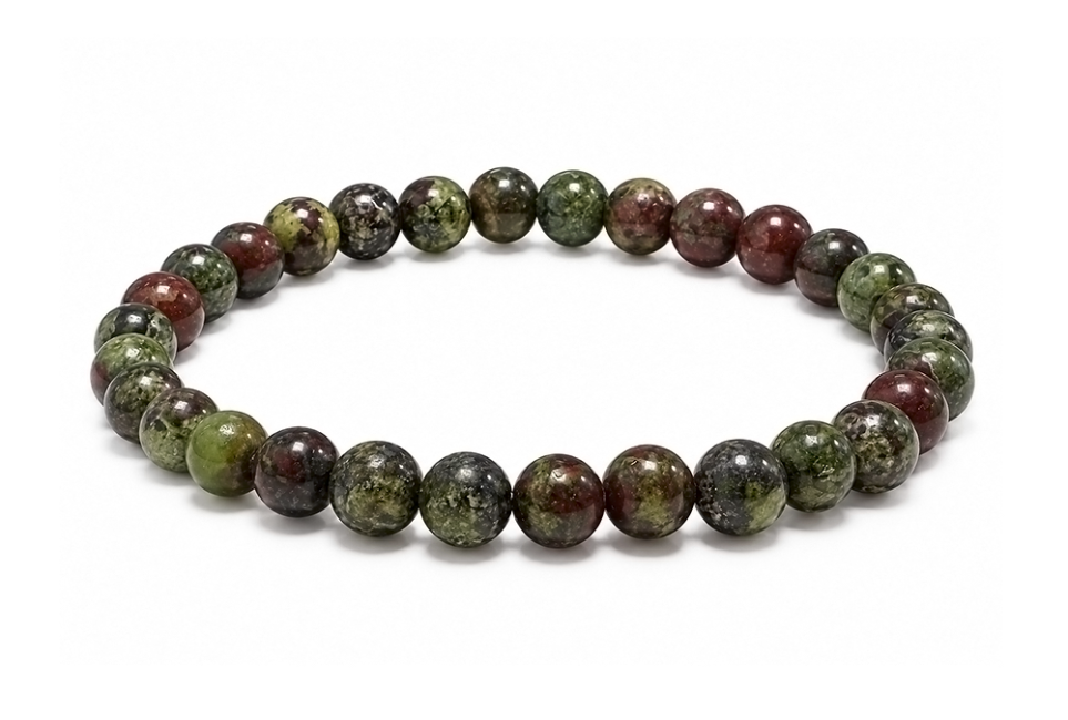 incienso en Pulsera de Jaspe Sangre de Dragón A Perlas 6-7 mm