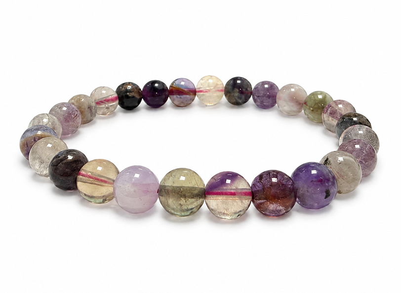 Pulsera de Fluorita Multicolor AA cuentas de 6.5-7.5mm