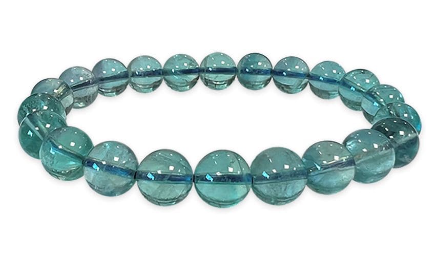 Pulsera Fluorita Azul perlas AAA 8mm