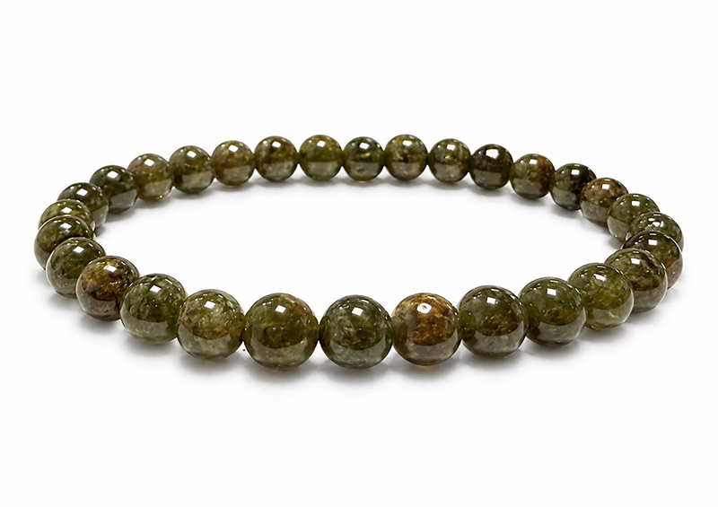 incienso en Pulsera de Granate Verde Grosular AA cuentas de 5.5-6.5mm
