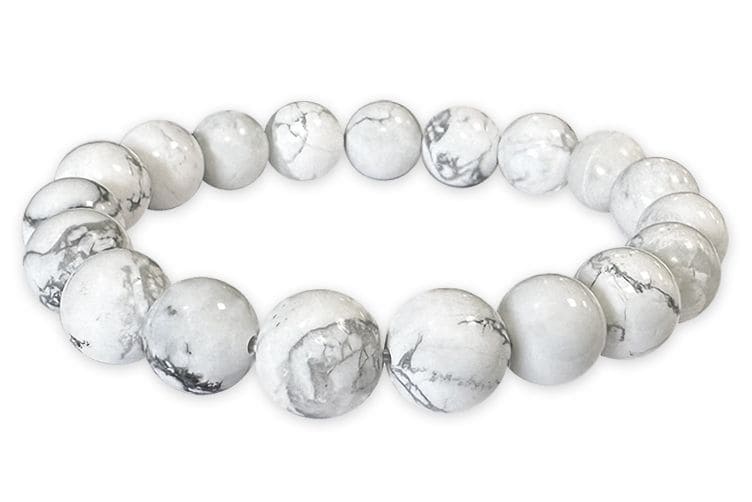 Pulsera Howlite A Perles 10mm