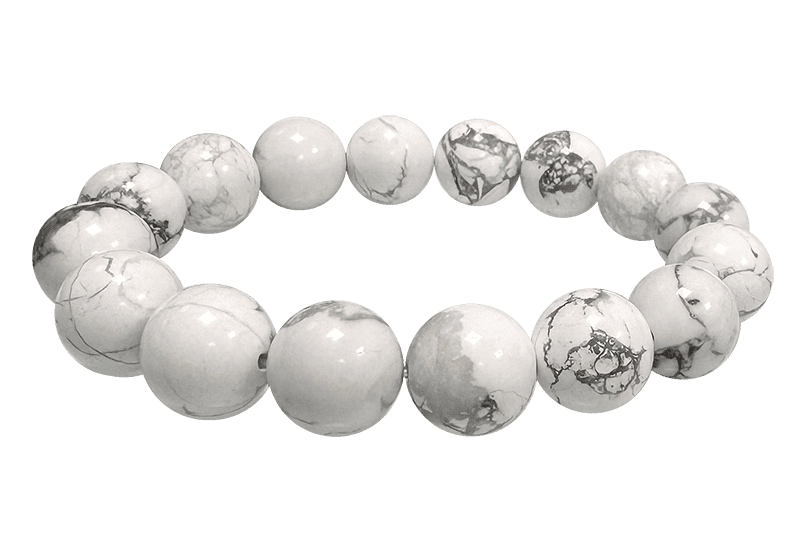 Pulsera Howlite A Perles 12mm