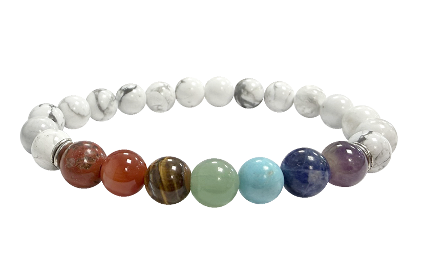 Pulsera Howlite 7 chakras A Perles 8mm