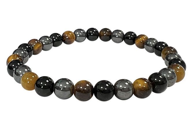 Pulsera de Hematita, Ojo de tigre, Obsidiana Negra cuentas de de 6mm