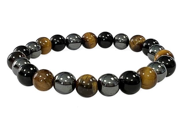 Pulsera de Hematita, Ojo de tigre, Obsidiana Negra cuentas de de 8mm