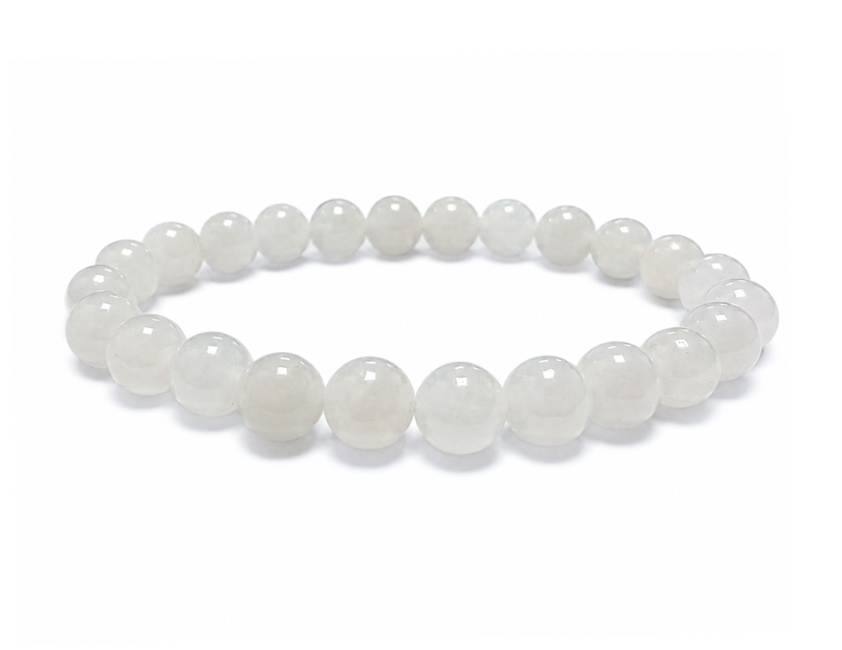 Pulsera de Jade Blanco A con Cuentas de 8mm