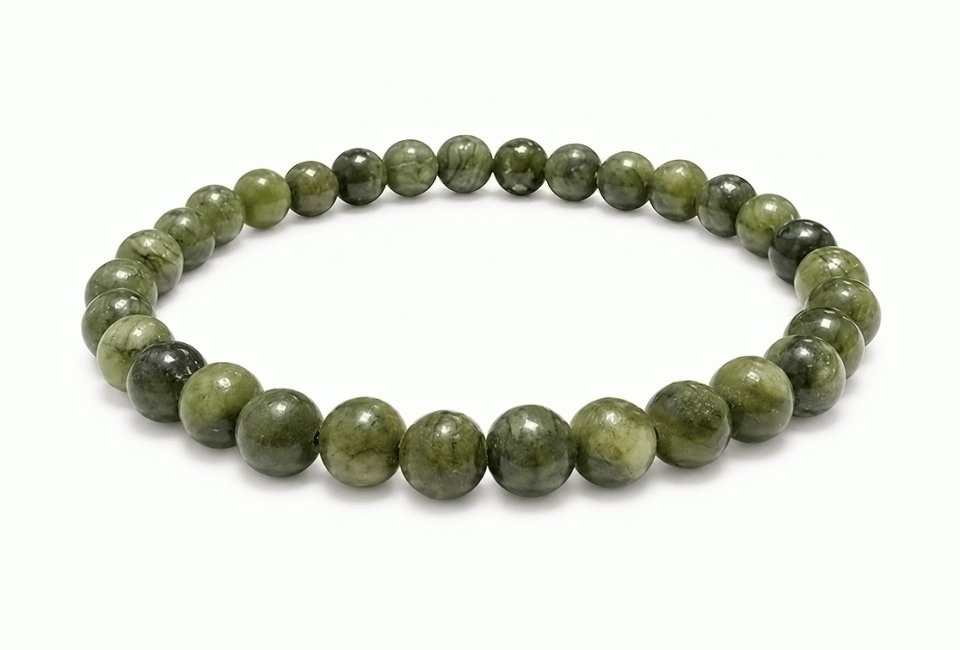 incienso en Pulsera de Jade Nefrita Calidad A Perlas 6mm