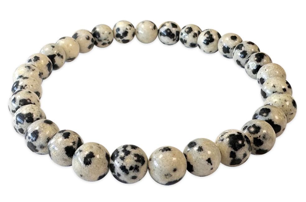 Pulsera de perlas de Jaspe Dalmata de 6mm