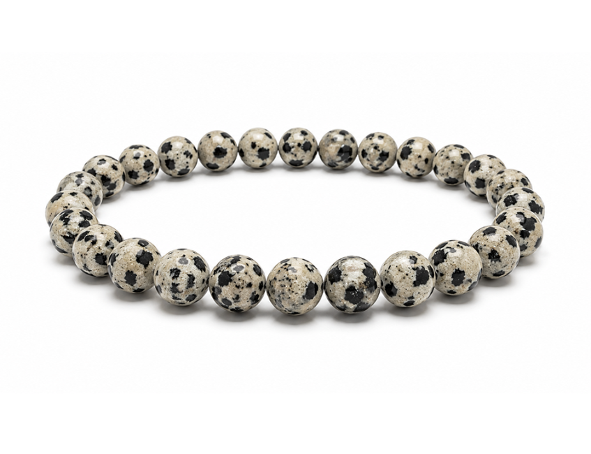 incienso en Pulsera de Jaspe Dálmata A con Cuentas de 6-7mm