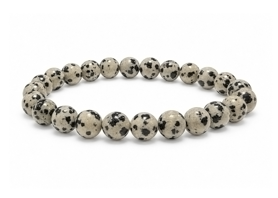 incienso en Pulsera de Jaspe Dálmata A cuentas 8-9mm