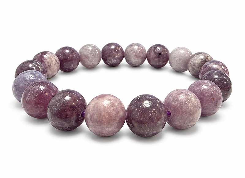 Pulsera de Lepidolita A cuentas de 10mm