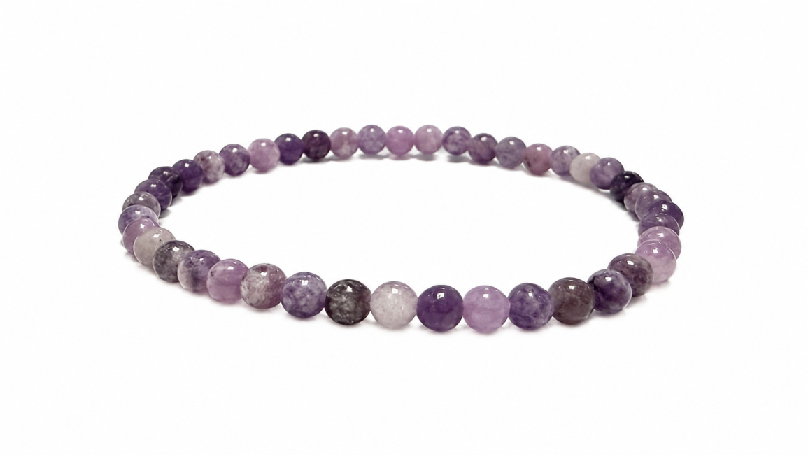 Pulsera de Lepidolita A con Cuentas de 4-5mm