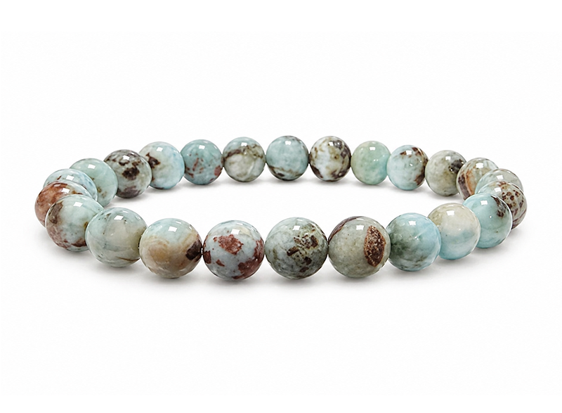 incienso en Pulsera de Larimar AB cuentas de 8mm