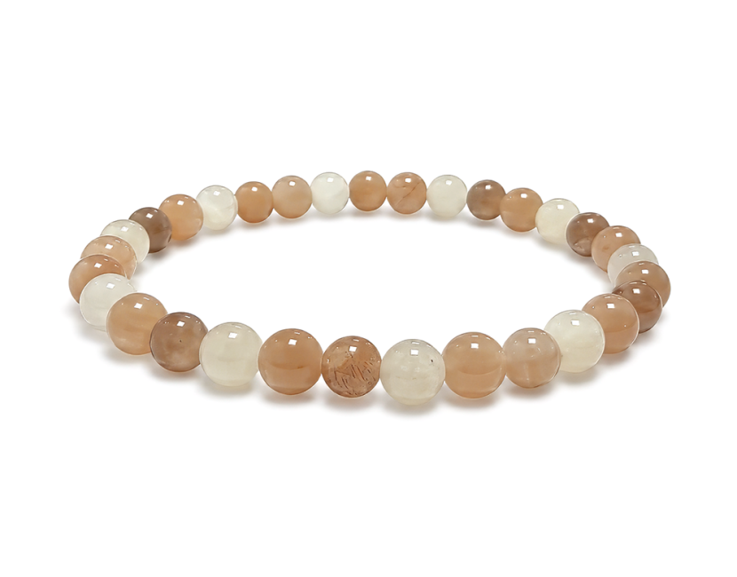 incienso en Pulsera de Piedra de Luna Multicolor AB cuentas 6mm