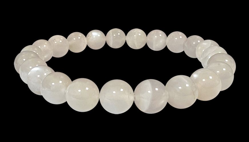 Pulsera de Piedra de Luna Gris A 8mm perlas