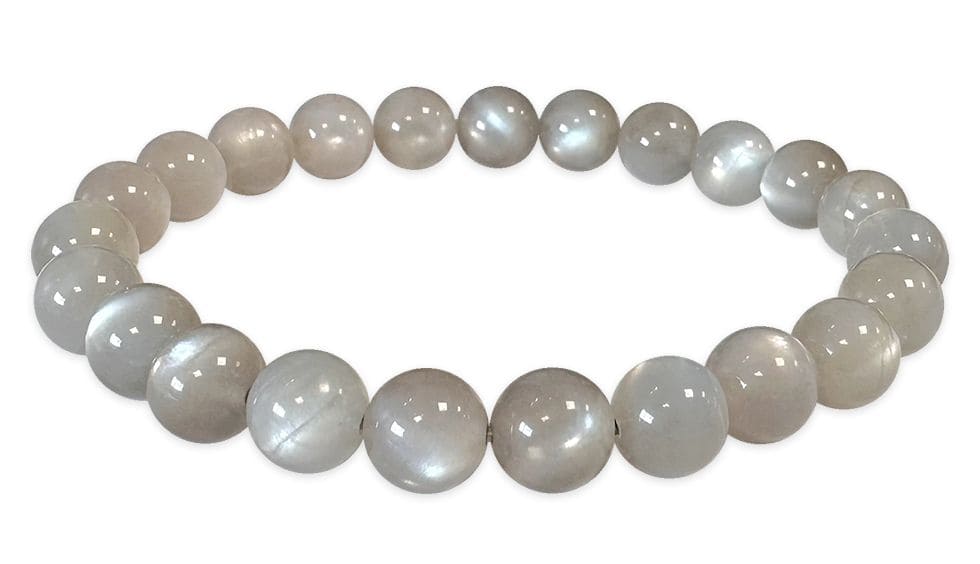 Pulsera Piedra Luna Gris Cuentas AAA 8mm