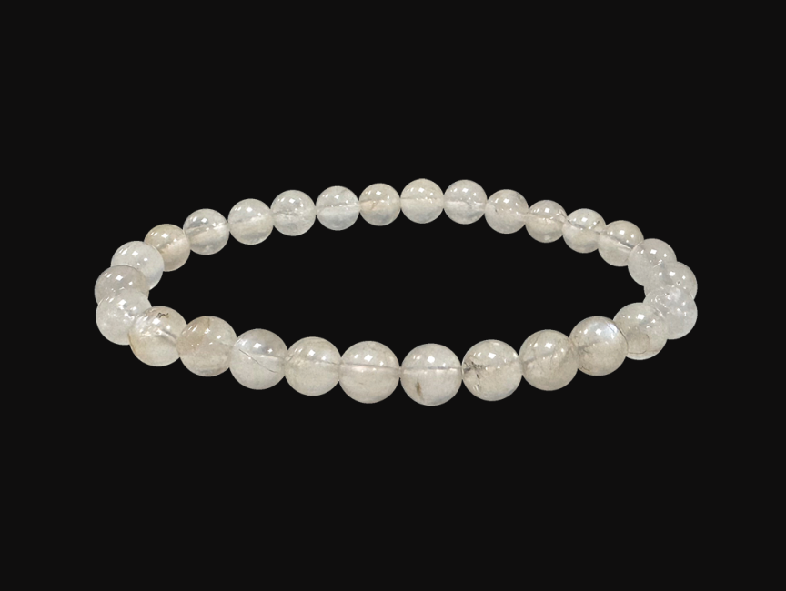 Pulsera de piedra de luna blanca A 6-7mm perlas