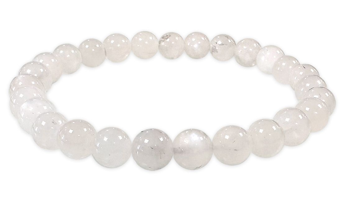 Pulsera de piedra de luna blanca AA 6-7mm perlas