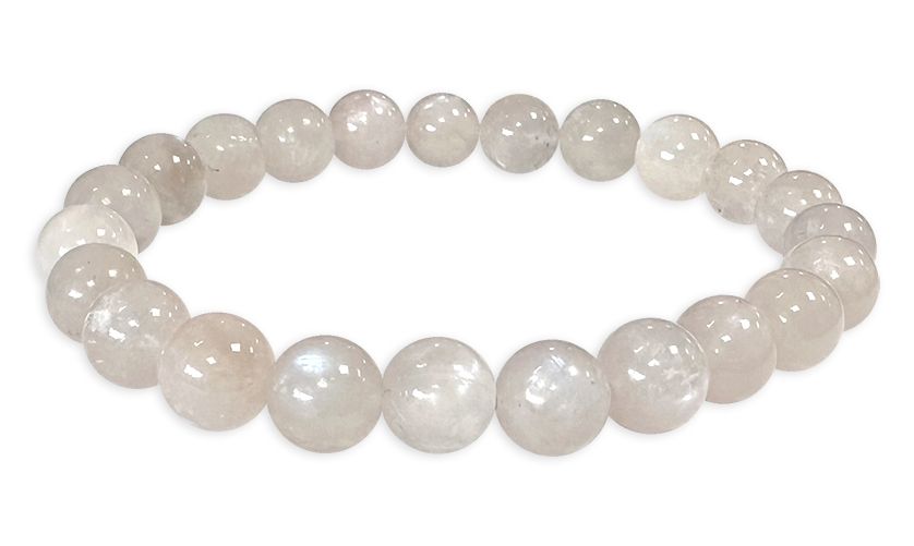 Pulsera de piedra de luna blanca Peristerite A 7.5-8.5mm perlas