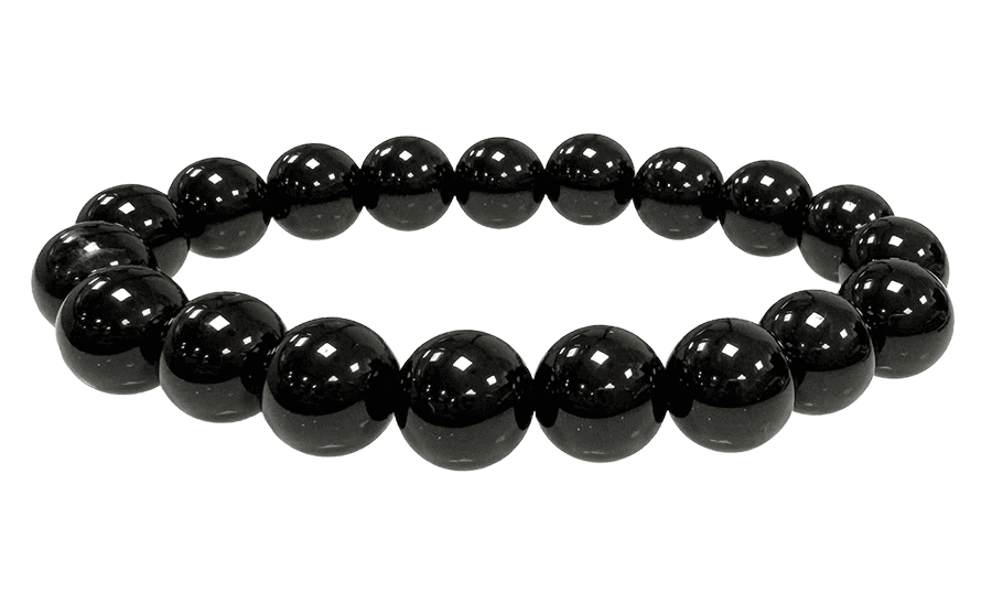 Pulsera cuentas de obsidiana negra A 10mm