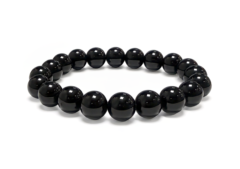 incienso en Pulsera de Obsidiana Negra A cuentas de 10mm