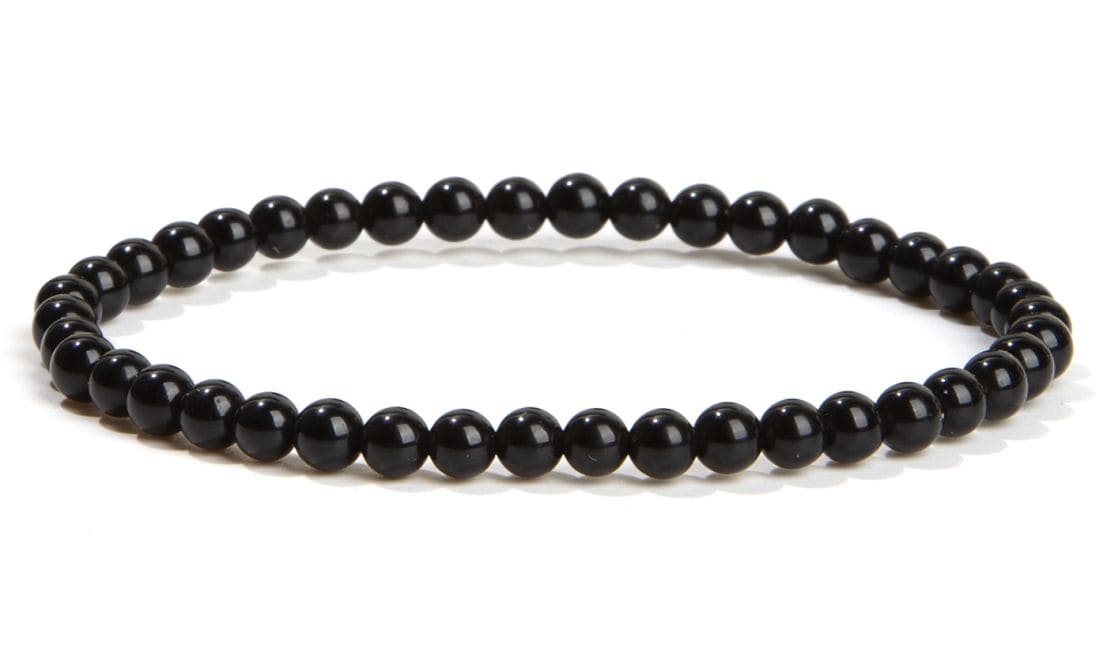 Pulsera cuentas de obsidiana negra A 4mm