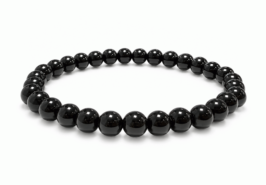 incienso en Pulsera de Obsidiana Negra A Cuentas de 6mm
