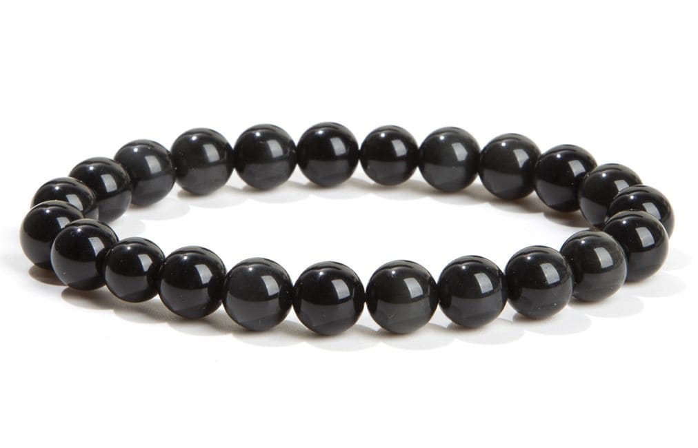 Pulsera cuentas de obsidiana negra A 8mm