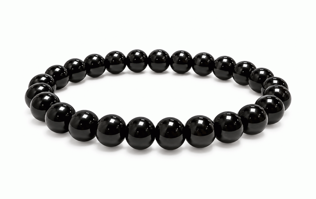 incienso en Pulsera de Obsidiana Negra A cuentas de 8mm