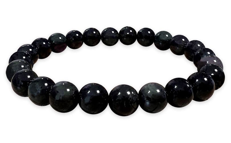 Pulsera con cuentas de obsidiana del ojo celeste del arco iris A 7-8 mm