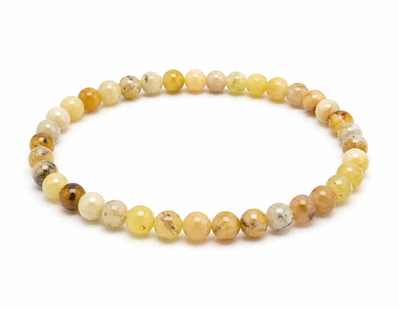 Pulsera de Ópalo Amarillo A cuentas de 6mm