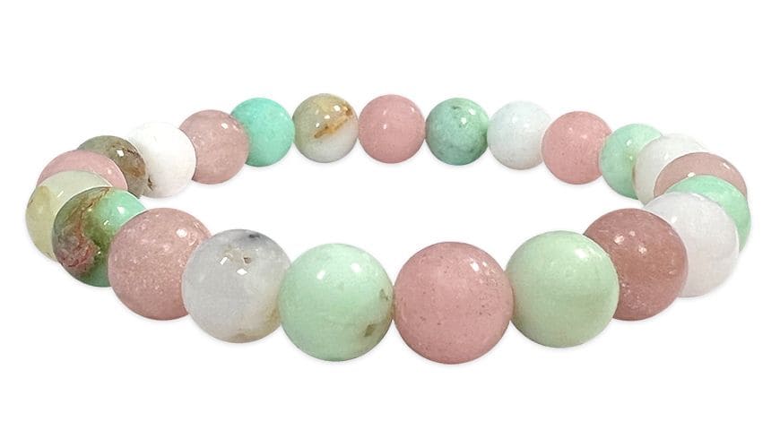 Pulsera con Opale rose & Chrysoprase AA perlas 8mm