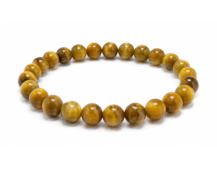 Pulsera de Ojo de Tigre Dorado AA con Cuentas de 8mm