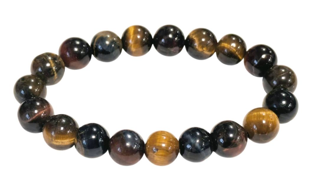 Pulsera ojo de tigre cuentas multi A 10mm