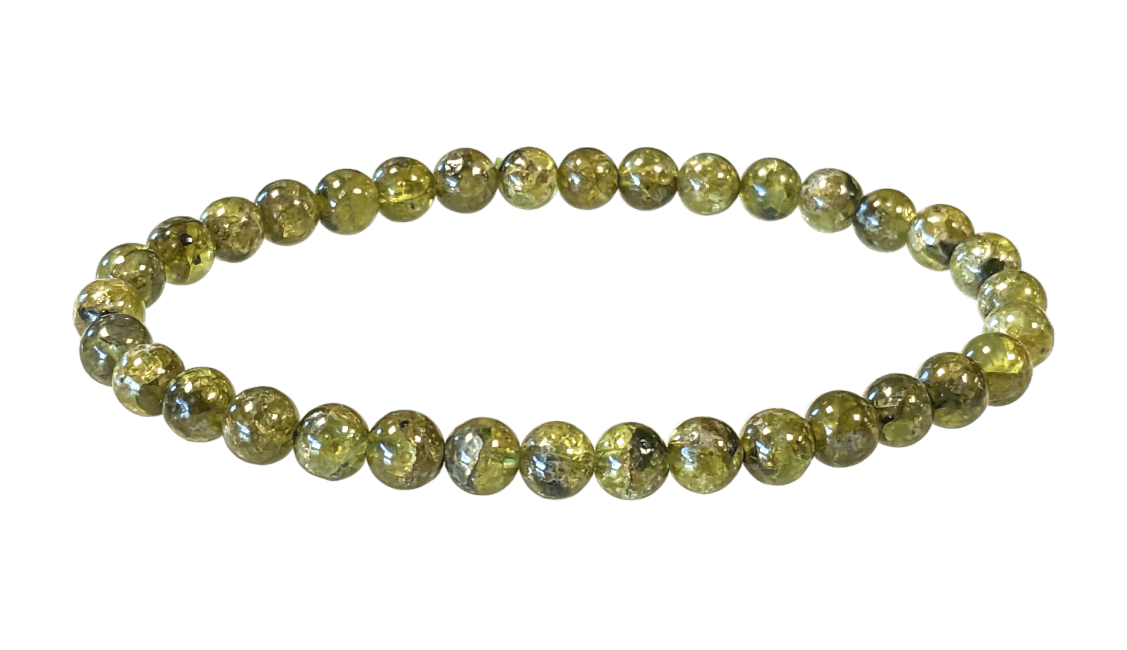 Pulsera de peridoto con cuentas de 5-6 mm