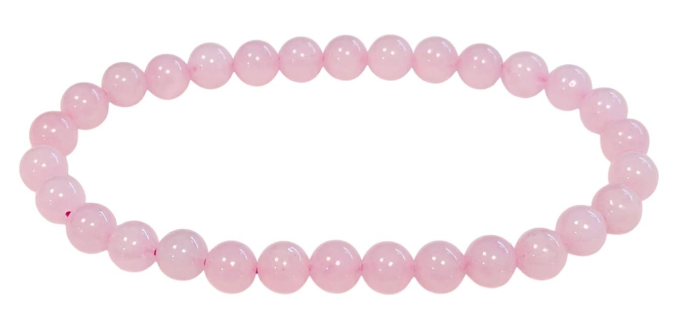 Pulsera Cuarzo Rosa perles 6mm.
