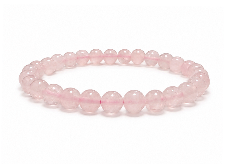 Pulsera de Cuarzo Rosa A perlas 6-7mm
