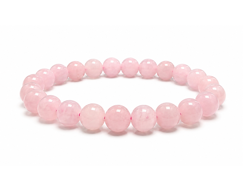 Pulsera de Cuarzo Rosa AB cuentas de 8mm